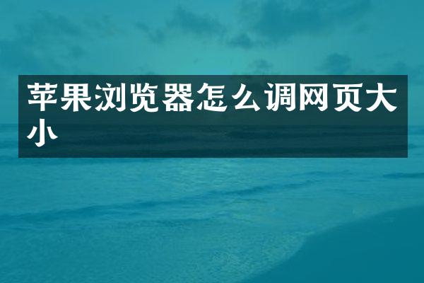 苹果浏览器怎么调网页大小