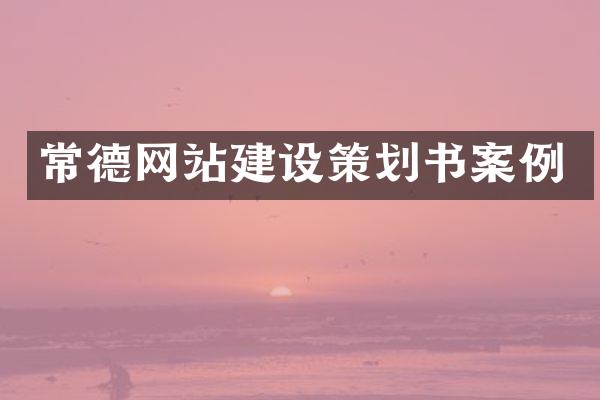 常德网站建设策划书案例