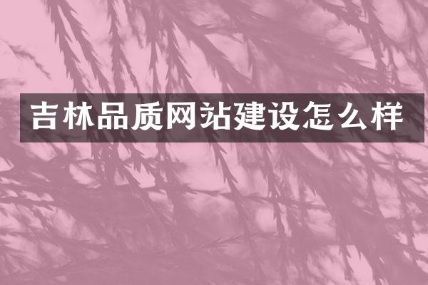 吉林品质网站建设怎么样
