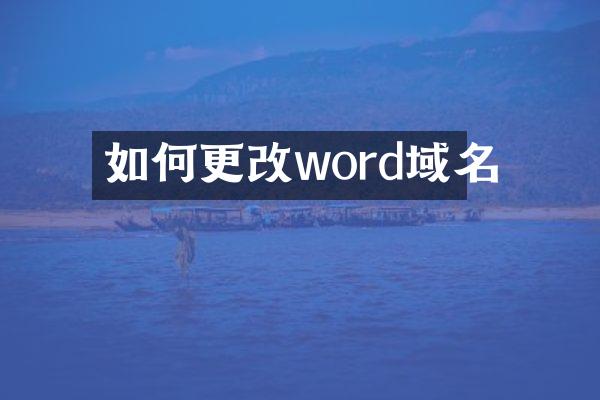 如何更改word域名
