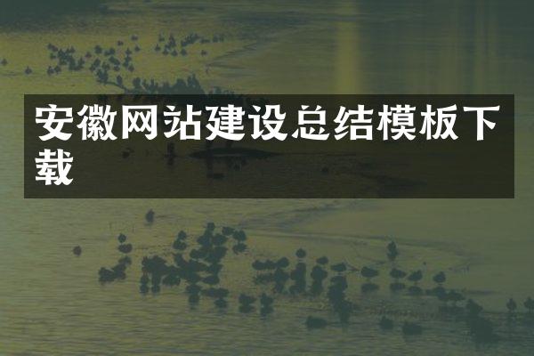 安徽网站建设总结模板下载