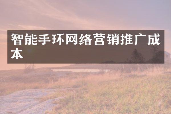 智能手环网络营销推广成本