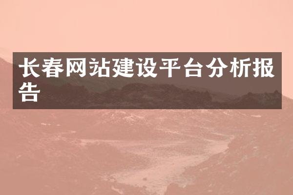 长春网站建设平台分析报告