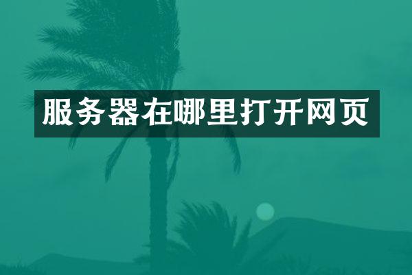 服务器在哪里打开网页
