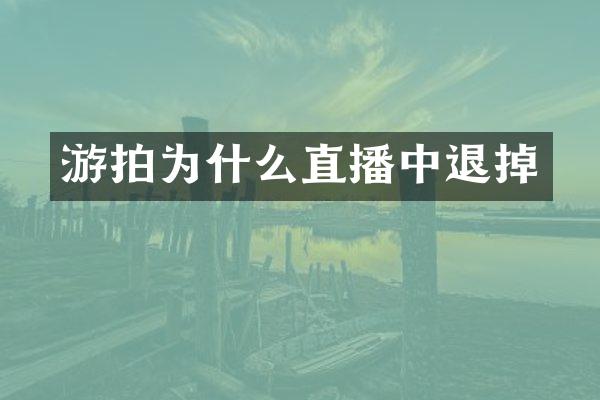 游拍为什么直播中退掉