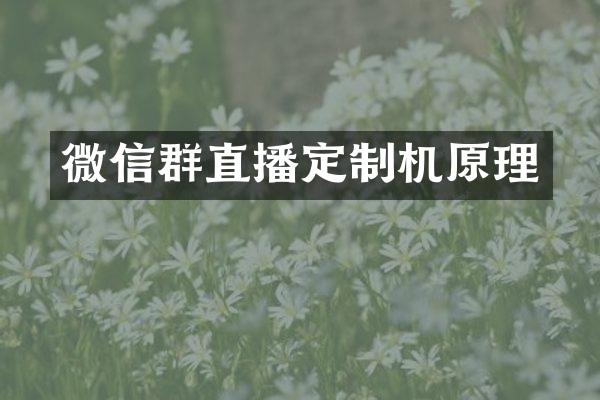 微信群直播定制机原理