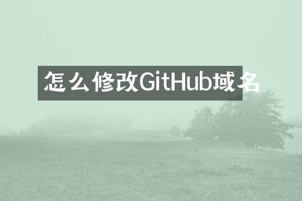 怎么修改GitHub域名