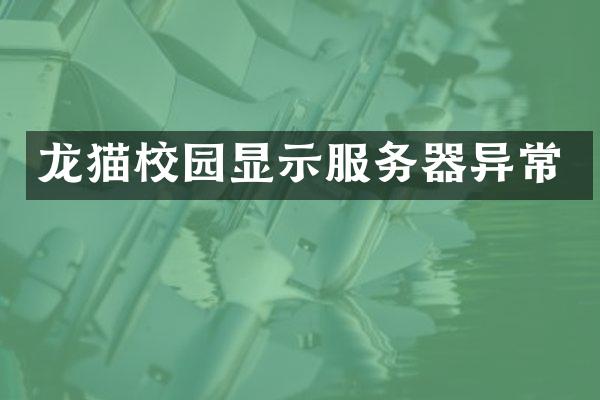 龙猫校园显示服务器异常