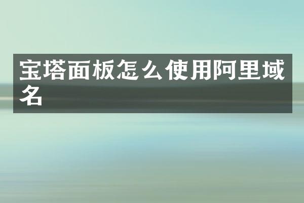 宝塔面板怎么使用阿里域名