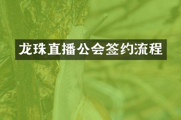 龙珠直播公会签约流程