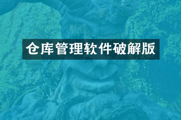 仓库管理软件破解版