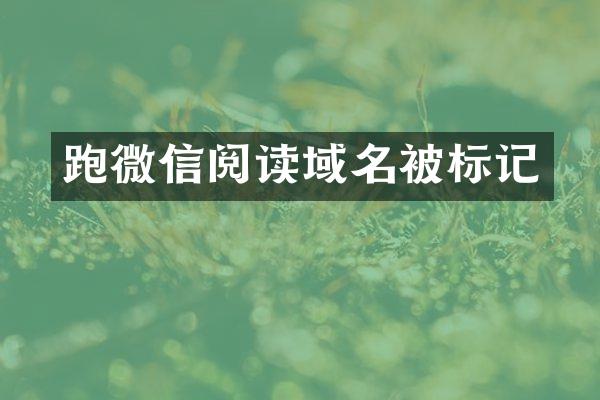跑微信阅读域名被标记
