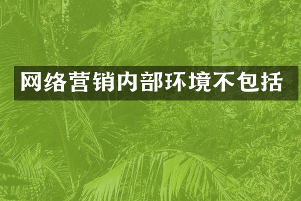 网络营销内部环境不包括