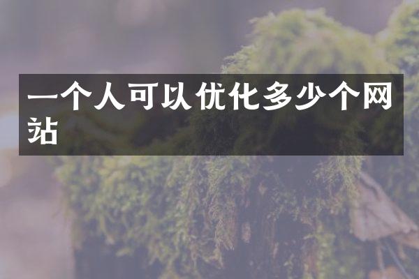 一个人可以优化多少个网站