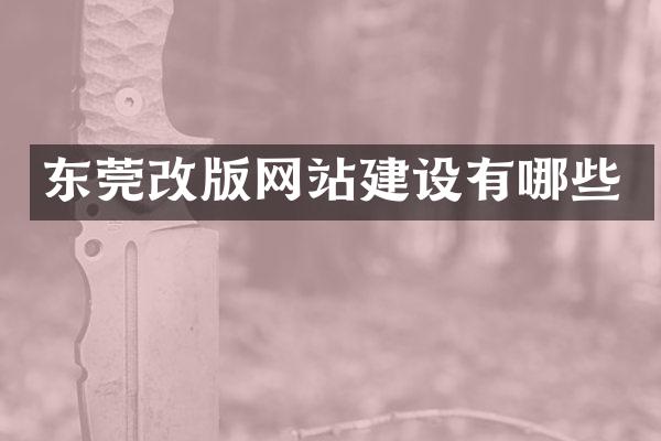 东莞改版网站建设有哪些