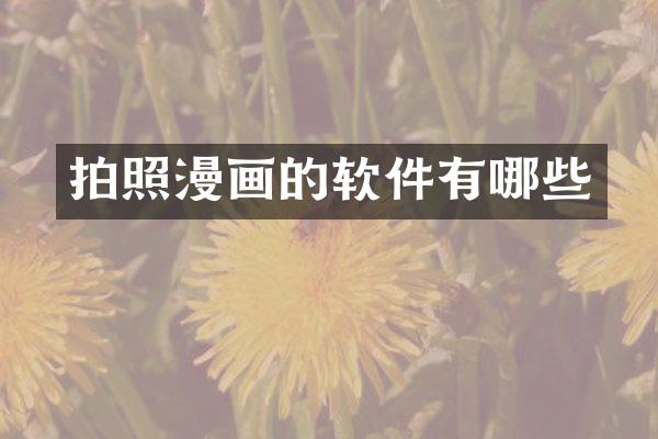 拍照漫画的软件有哪些