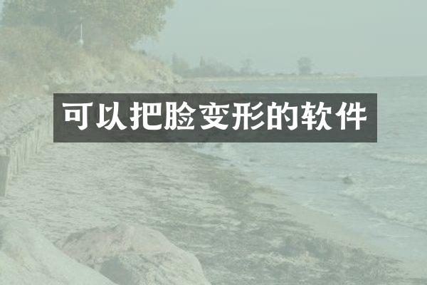 可以把脸变形的软件