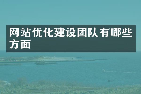 网站优化建设团队有哪些方面