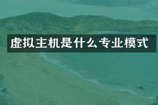 虚拟主机是什么专业模式