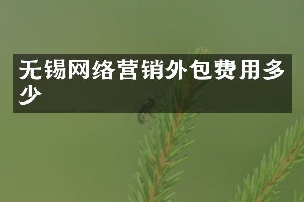 无锡网络营销外包费用多少