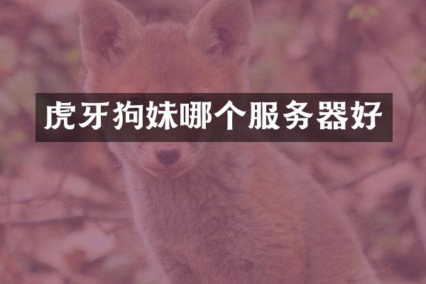 虎牙狗妹哪个服务器好