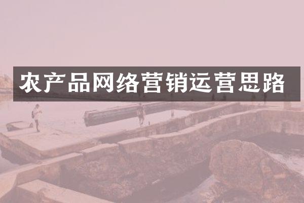 农产品网络营销运营思路