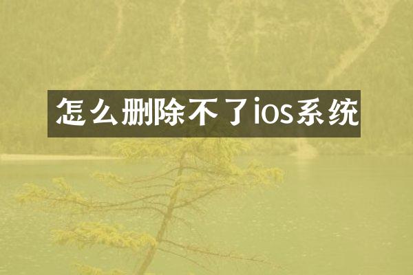 怎么删除不了ios系统