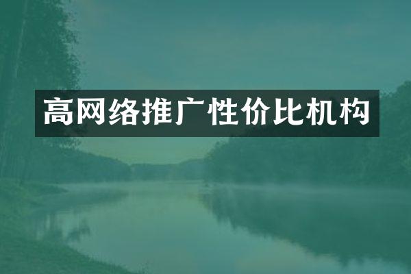 高网络推广性价比机构