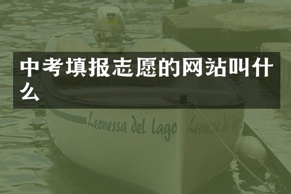 中考填报志愿的网站叫什么