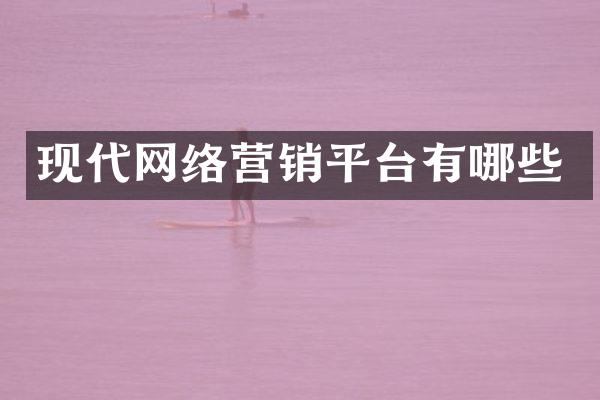现代网络营销平台有哪些