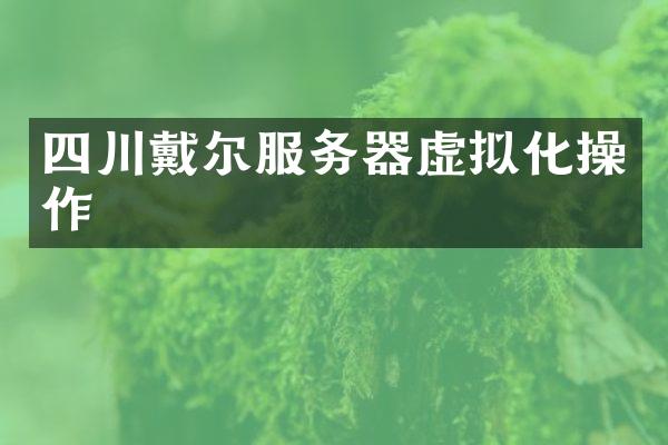 四川戴尔服务器虚拟化操作