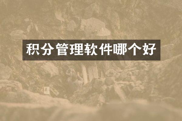 积分管理软件哪个好