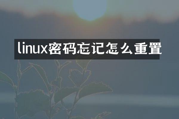 linux密码忘记怎么重置