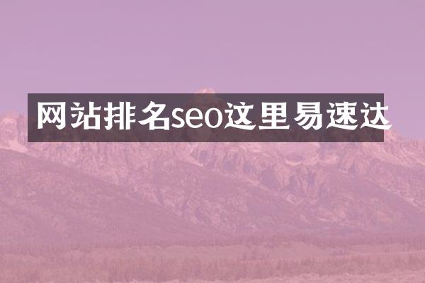 网站排名seo这里易速达