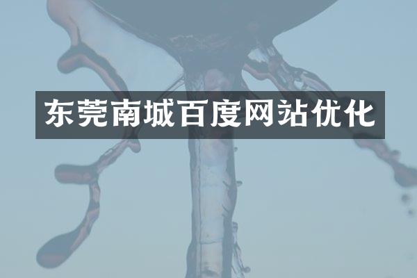 东莞南城百度网站优化