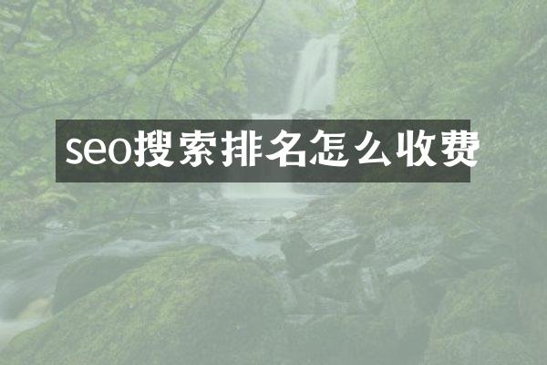 seo搜索排名怎么收费