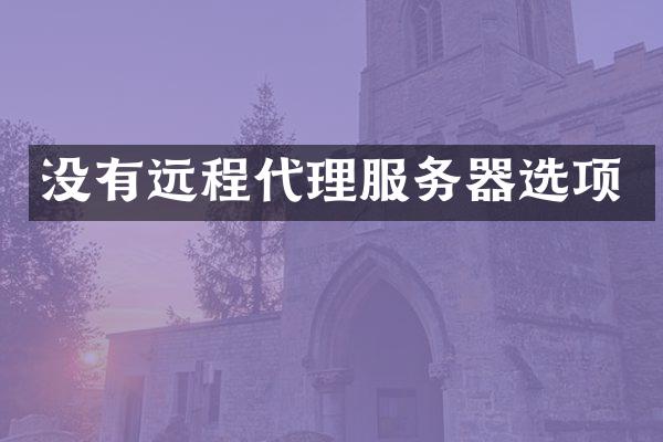 没有远程代理服务器选项