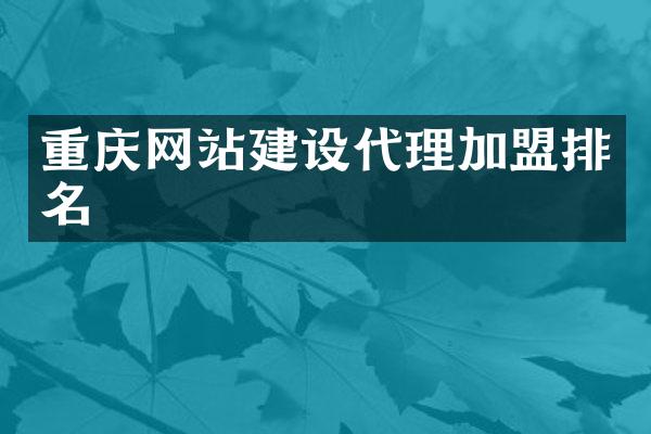 重庆网站建设代理加盟排名