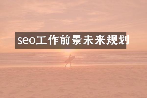 seo工作前景未来规划
