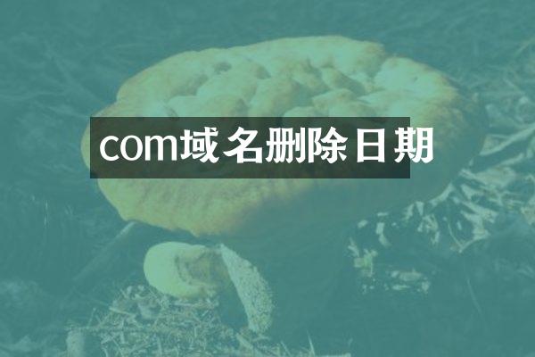com域名删除日期