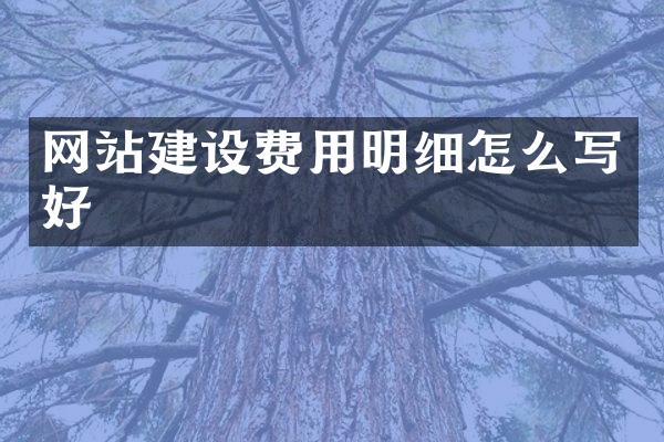 网站建设费用明细怎么写好