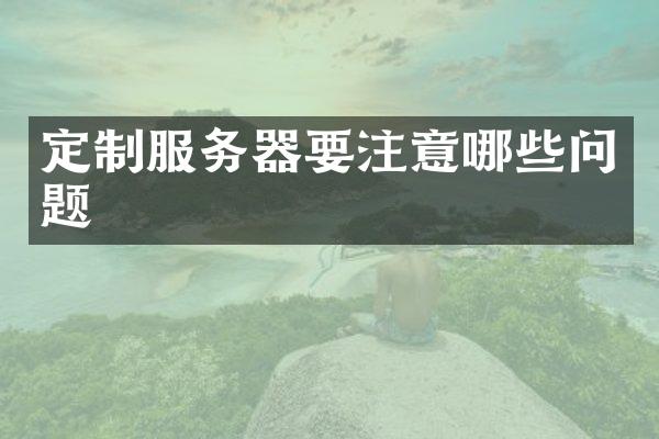 定制服务器要注意哪些问题