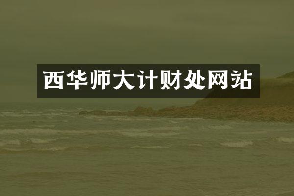 西华师大计财处网站