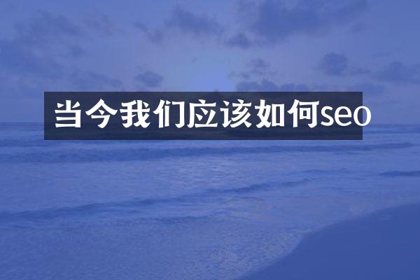 当今我们应该如何seo