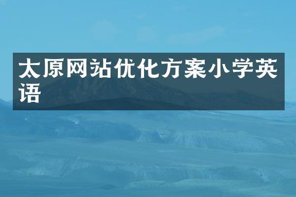 太原网站优化方案小学英语