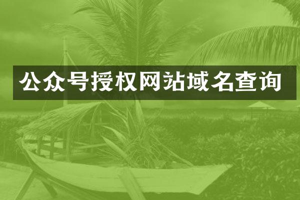 公众号授权网站域名查询
