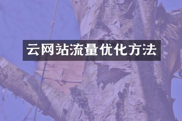 云网站流量优化方法