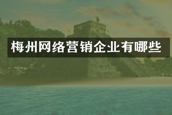 梅州网络营销企业有哪些