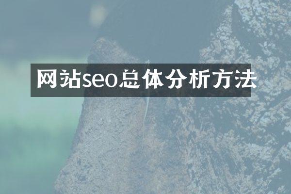 网站seo总体分析方法
