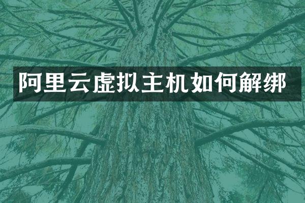 阿里云虚拟主机如何解绑